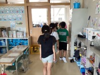 避難する児童の様子