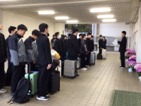 出発式で、実行委員長からの話。